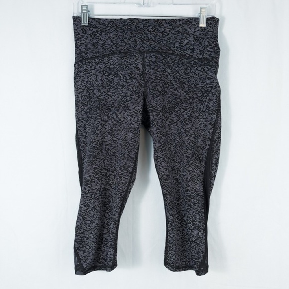Lululemon Train Times Crop Legging Soundwave White Black/Black Size 10 W6AHWS
